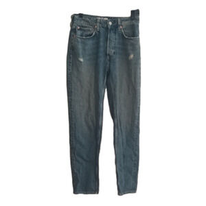 We the free size 25 semi distressed button fly baggier style jeans .Fall/ school
